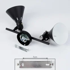 Lampes Industrielles-hofstein Plafonnier Upiano Noir, 2 lumières