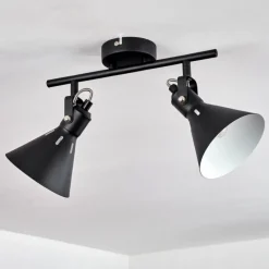 Lampes Industrielles-hofstein Plafonnier Upiano Noir, 2 lumières