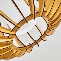 Lampes En Bois-hofstein Plafonnier Valkom Bois clair, Nickel mat, 1 lumière