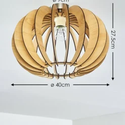 Lampes À Boules-hofstein Plafonnier Valkom Bois clair, 1 lumière