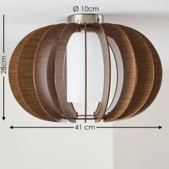 hofstein Plafonnier Valkom Nickel mat, 1 lumière* Plafonniers