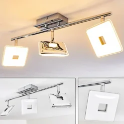 hofstein Plafonnier Vallorbe LED Chrome, 3 lumières* Spots Et Projecteurs