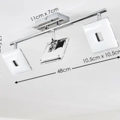 hofstein Plafonnier Vallorbe LED Chrome, 3 lumières* Spots Et Projecteurs