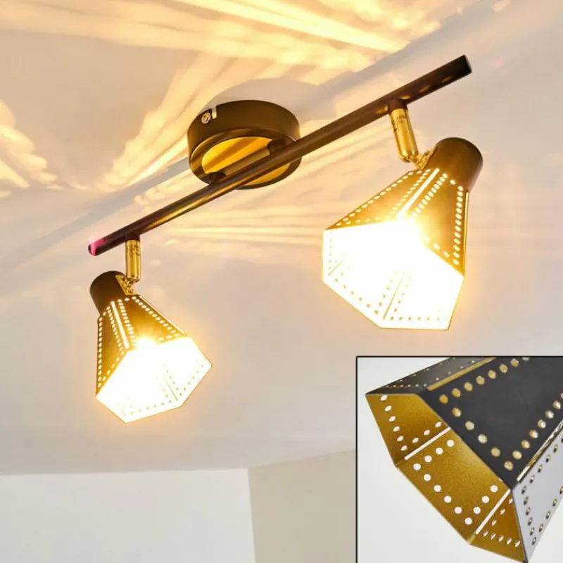 Lampes Dorées-hofstein Plafonnier Vantaa Noir doré, 2 lumières