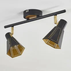 Lampes Dorées-hofstein Plafonnier Vantaa Noir doré, 2 lumières