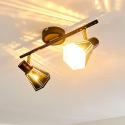 Lampes Dorées-hofstein Plafonnier Vantaa Noir doré, 2 lumières