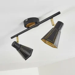 Lampes Dorées-hofstein Plafonnier Vantaa Noir doré, 2 lumières