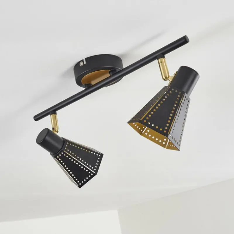 Lampes Dorées-hofstein Plafonnier Vantaa Noir doré, 2 lumières