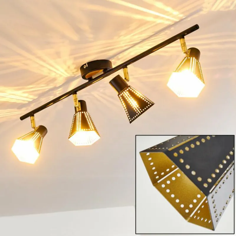 Lampes Dorées-hofstein Plafonnier Vantaa Noir doré, 4 lumières