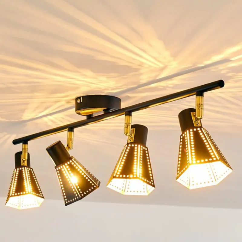 Lampes Dorées-hofstein Plafonnier Vantaa Noir doré, 4 lumières