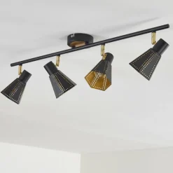 Lampes Dorées-hofstein Plafonnier Vantaa Noir doré, 4 lumières