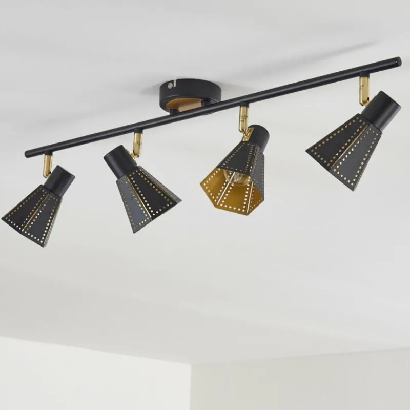 Lampes Dorées-hofstein Plafonnier Vantaa Noir doré, 4 lumières