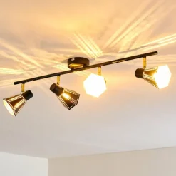 Lampes Dorées-hofstein Plafonnier Vantaa Noir doré, 4 lumières