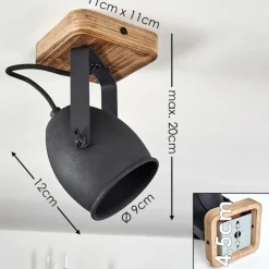 Lampes Industrielles-hofstein Plafonnier Vanuatu Brun, Noir, 1 lumière