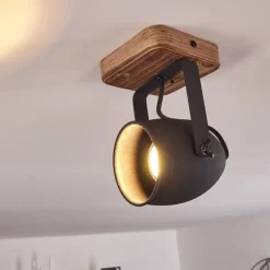 Lampes Industrielles-hofstein Plafonnier Vanuatu Brun, Noir, 1 lumière