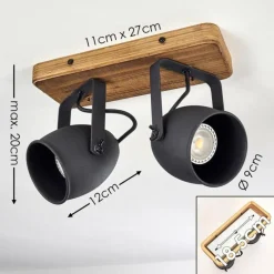 Lampes Industrielles-hofstein Plafonnier Vanuatu Brun, Noir, 2 lumières