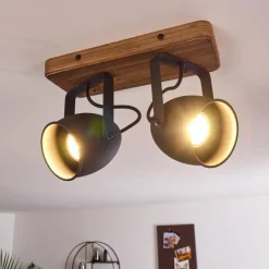 Lampes Industrielles-hofstein Plafonnier Vanuatu Brun, Noir, 2 lumières