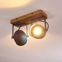 Lampes Industrielles-hofstein Plafonnier Vanuatu Brun, Noir, 2 lumières