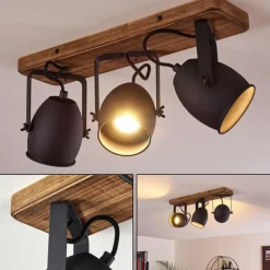 Lampes Industrielles-hofstein Plafonnier Vanuatu Brun, Noir, 3 lumières
