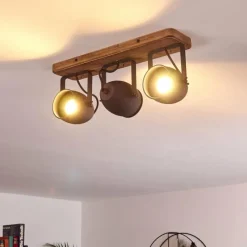 Lampes Industrielles-hofstein Plafonnier Vanuatu Brun, Noir, 3 lumières