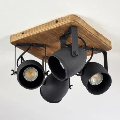 Lampes Industrielles-hofstein Plafonnier Vanuatu Brun, Noir, 4 lumières