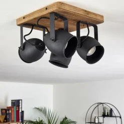 Lampes Industrielles-hofstein Plafonnier Vanuatu Brun, Noir, 4 lumières