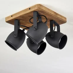 Lampes Industrielles-hofstein Plafonnier Vanuatu Brun, Noir, 4 lumières