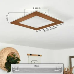 Lampes En Bois-hofstein Plafonnier Varoyang LED Blanc, 1 lumière