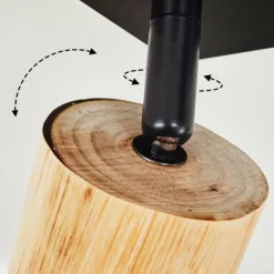 Lampes Vintages & Rétros-hofstein Plafonnier Vasanello Bois clair, Noir, 2 lumières