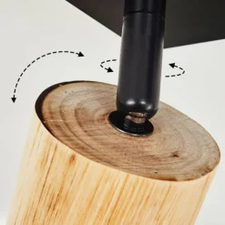 Lampes Vintages & Rétros-hofstein Plafonnier Vasanello Bois clair, Noir, 4 lumières