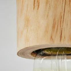 Lampes Vintages & Rétros-hofstein Plafonnier Vasanello Bois clair, Noir, 4 lumières