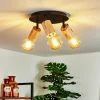 Lampes Vintages & Rétros-hofstein Plafonnier Vasanello Bois clair, Noir, 3 lumières