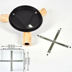 Lampes Vintages & Rétros-hofstein Plafonnier Vasanello Bois clair, Noir, 3 lumières