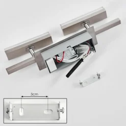 hofstein Plafonnier Vehkala LED Chrome, Nickel mat, 2 lumières, Télécommandes, Changeur de couleurs