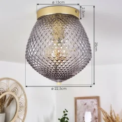 Luminaires Orientaux-hofstein Plafonnier Vera Laiton, 1 lumière