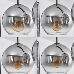 Suspension Verre Fumé-hofstein Plafonnier Verre 20 cm Koyoto Clair, Fumé, 5 lumières