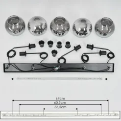 Suspension Verre Fumé-hofstein Plafonnier Verre 20 cm Koyoto Clair, Fumé, 5 lumières