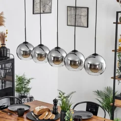 Suspension Verre Fumé-hofstein Plafonnier Verre 20 cm Koyoto Clair, Fumé, 5 lumières