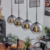Suspension Verre Fumé-hofstein Plafonnier Verre 20 cm Koyoto Chrome, Clair, Fumé, 4 lumières