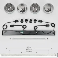 Suspension Verre Fumé-hofstein Plafonnier Verre 20 cm Koyoto Clair, Fumé, 4 lumières