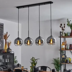 Suspension Verre Fumé-hofstein Plafonnier Verre 20 cm Koyoto Clair, Fumé, 4 lumières