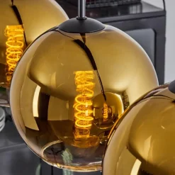 hofstein Plafonnier Verre 20 cm Koyoto Or, Clair, 4 lumières