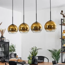 hofstein Plafonnier Verre 20 cm Koyoto Or, Clair, 4 lumières