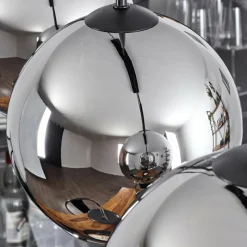 Suspension Verre Fumé-hofstein Plafonnier Verre 20 cm Koyoto Chrome, Fumé, 4 lumières