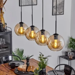 hofstein Plafonnier Verre 20 cm Koyoto Ambre, 4 lumières