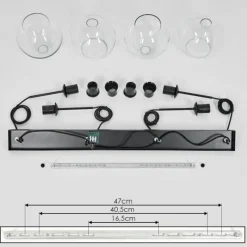 hofstein Plafonnier Verre 20 cm Koyoto Clair, 4 lumières