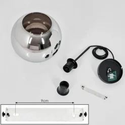 Suspension Verre Fumé-hofstein Plafonnier Verre 20 cm Koyoto Chrome, Fumé, 1 lumière