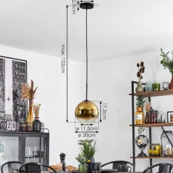 hofstein Plafonnier Verre 20 cm Koyoto Or, Clair, 1 lumière