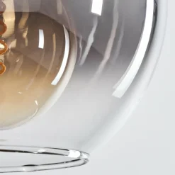 Suspension Verre Fumé-hofstein Plafonnier Verre 20 cm Koyoto Chrome, Clair, Fumé, 1 lumière