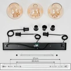 hofstein Plafonnier Verre 20 cm Koyoto Ambre, 3 lumières